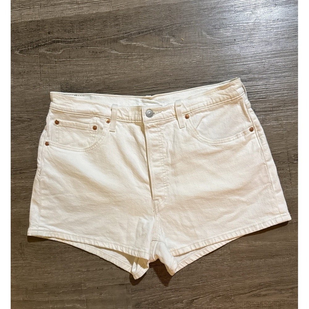Levi's 501 Original Women's High-Rise Shorts White Size W33 Button-fly